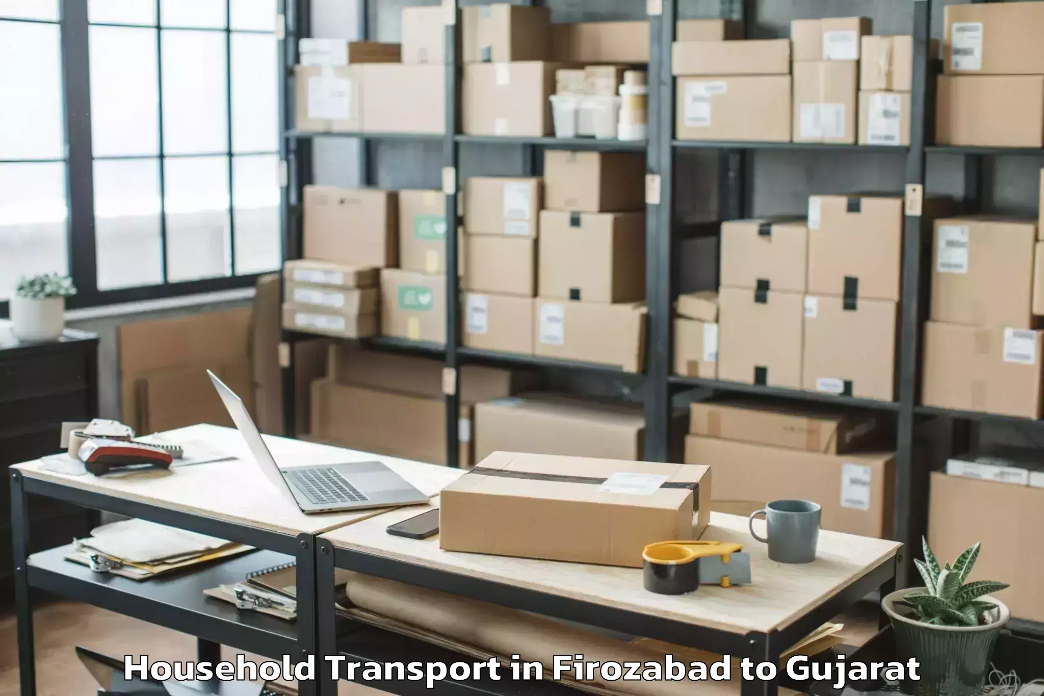 Reliable Firozabad to Patan Veraval Household Transport